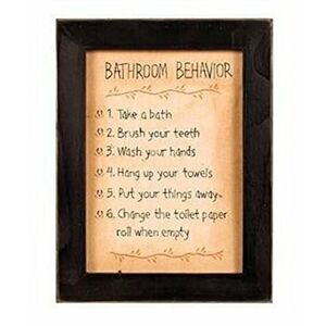 Kennedy's Country Collection Behave Bathroom‎ Rules